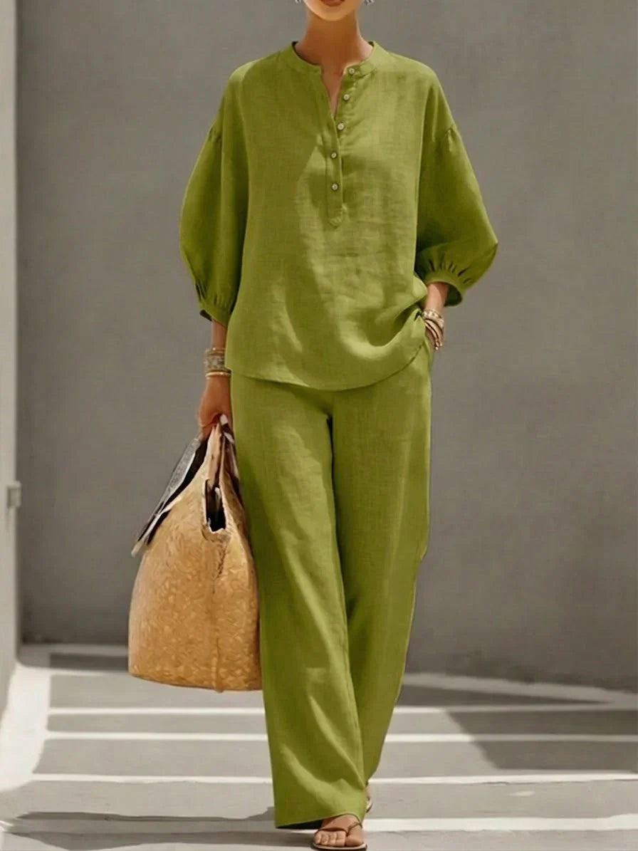 Camille | A relaxed two-piece shirt set