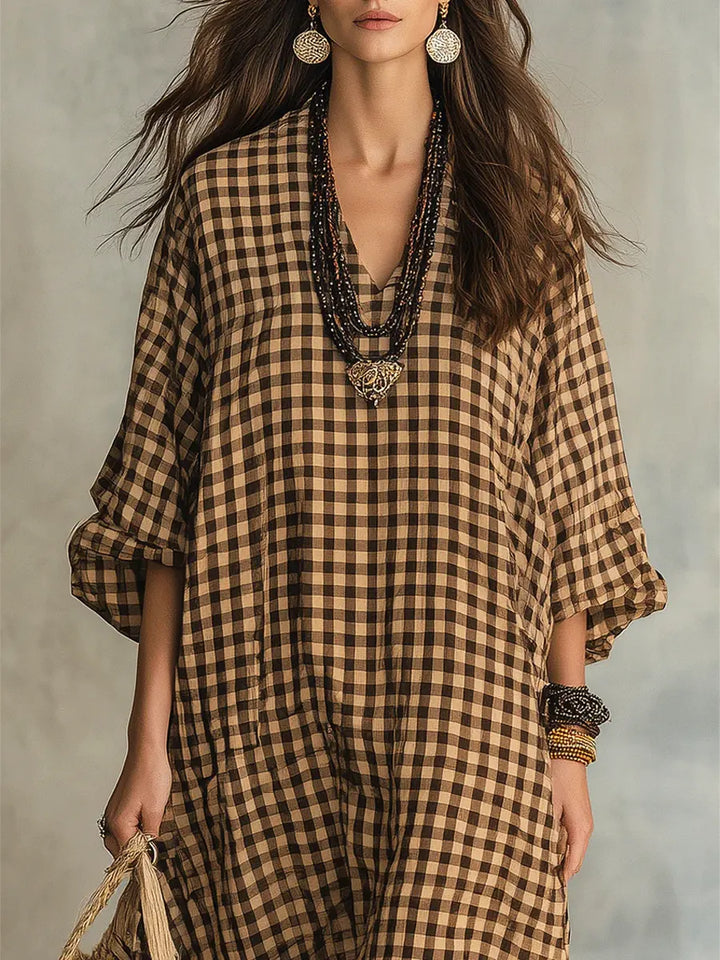 Mila™ | Women's Check Maxi Dress