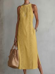 Celine™ | Women's Sleeveless Lace Detail Midi Dress