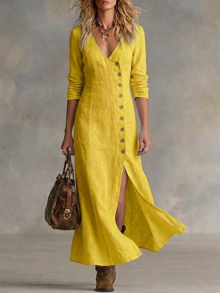 Elara™ | Women's Button-Front Maxi Dress