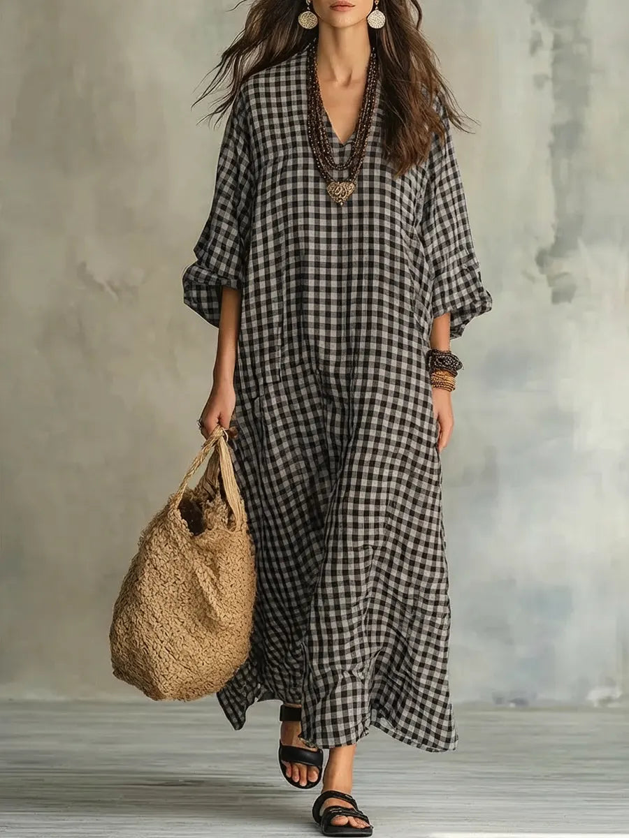 Mila™ | Women's Check Maxi Dress
