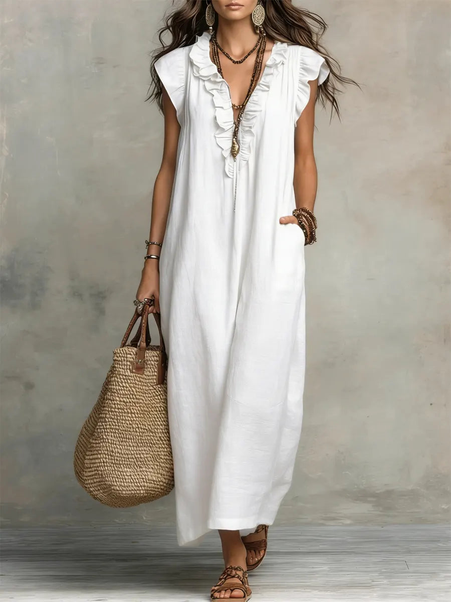 Sienna™ | Women's Boho Ruffle Maxi Dress