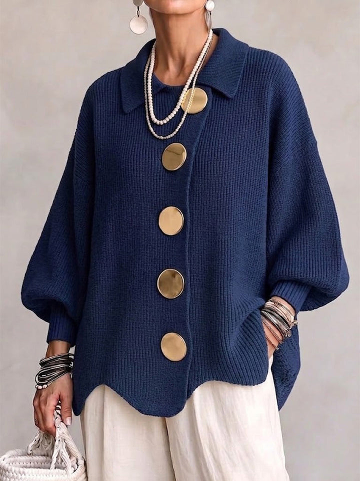 Norvelle™ | Oversized Collared Knit Cardigan