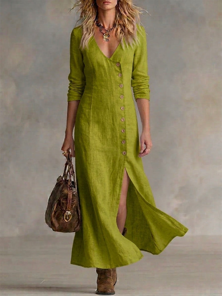 Elara™ | Women's Button-Front Maxi Dress