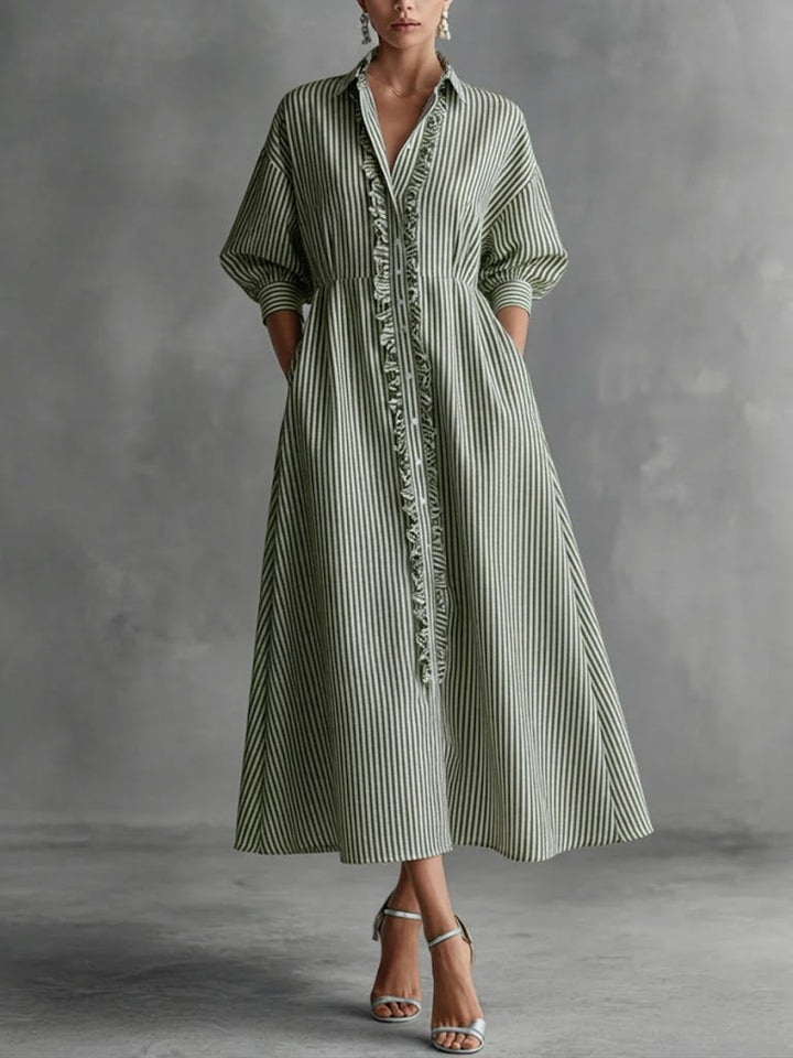 Elin™ | Women's Striped Button-Front Maxi Dress