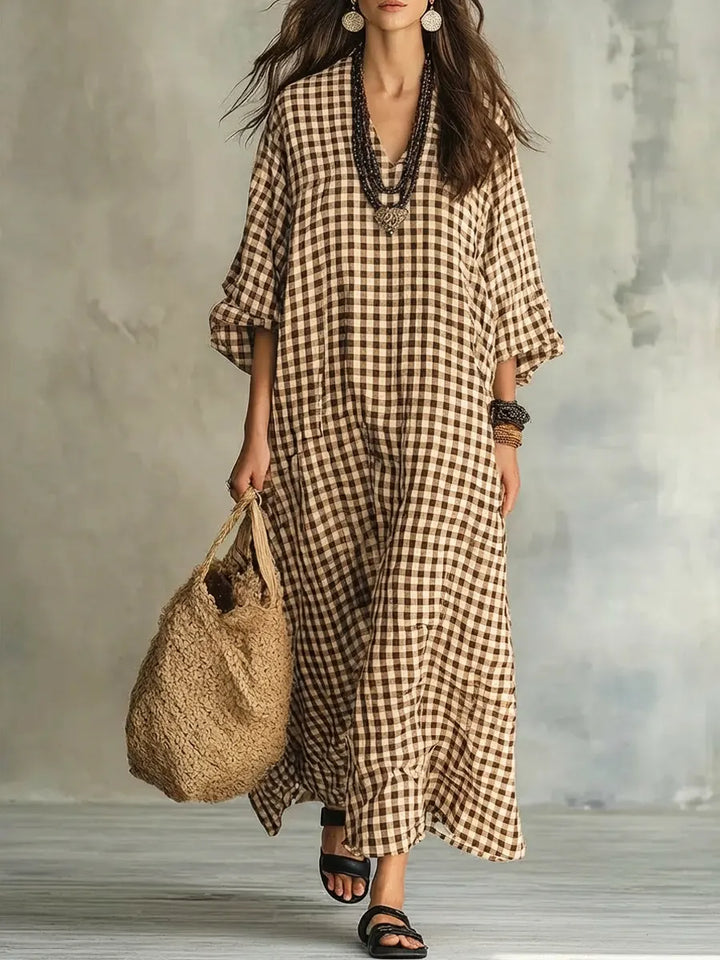 Mila™ | Women's Check Maxi Dress