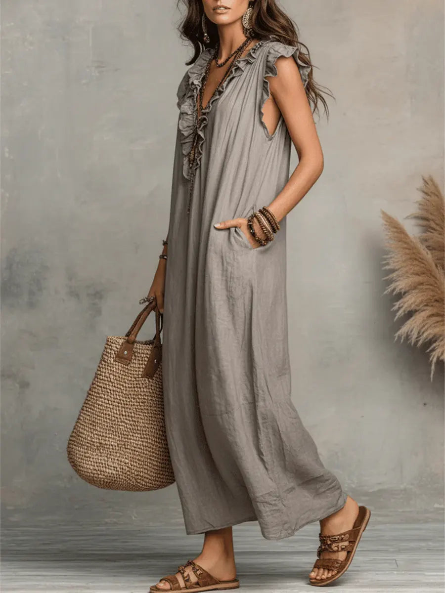 Sienna™ | Women's Boho Ruffle Maxi Dress
