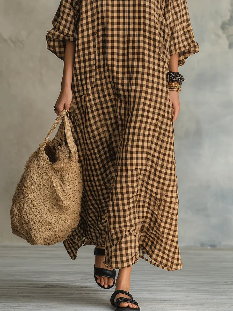 Mila™ | Women's Check Maxi Dress