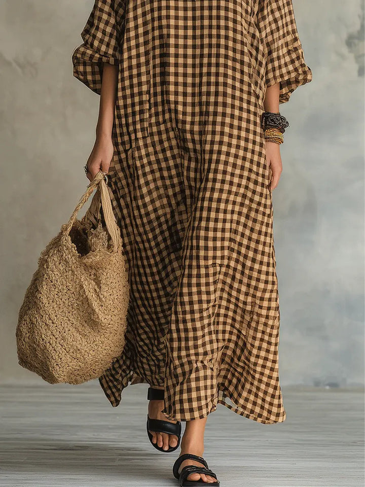 Mila™ | Women's Check Maxi Dress