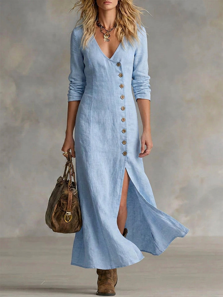 Elara™ | Women's Button-Front Maxi Dress