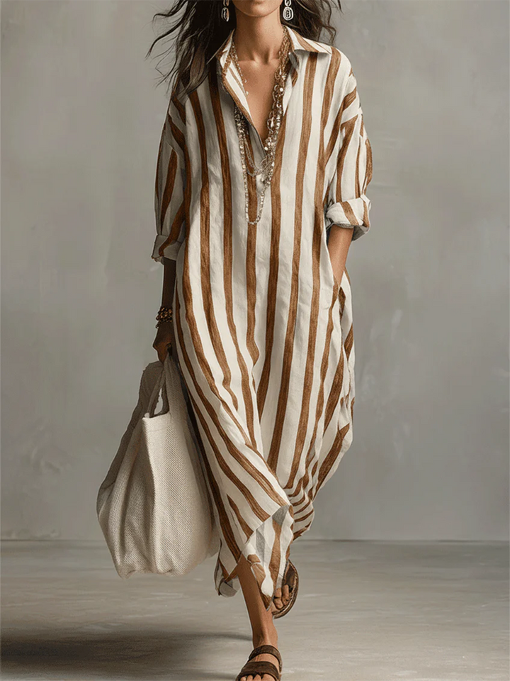 Liora™ | Women's Stripe Oversized Maxi Dress