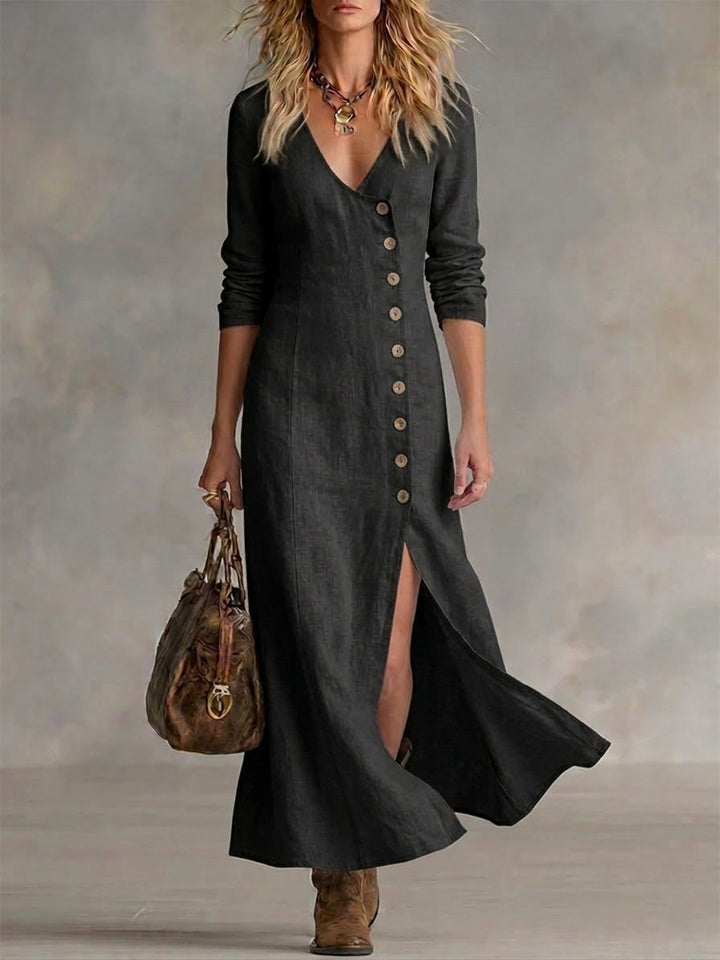 Elara™ | Women's Button-Front Maxi Dress