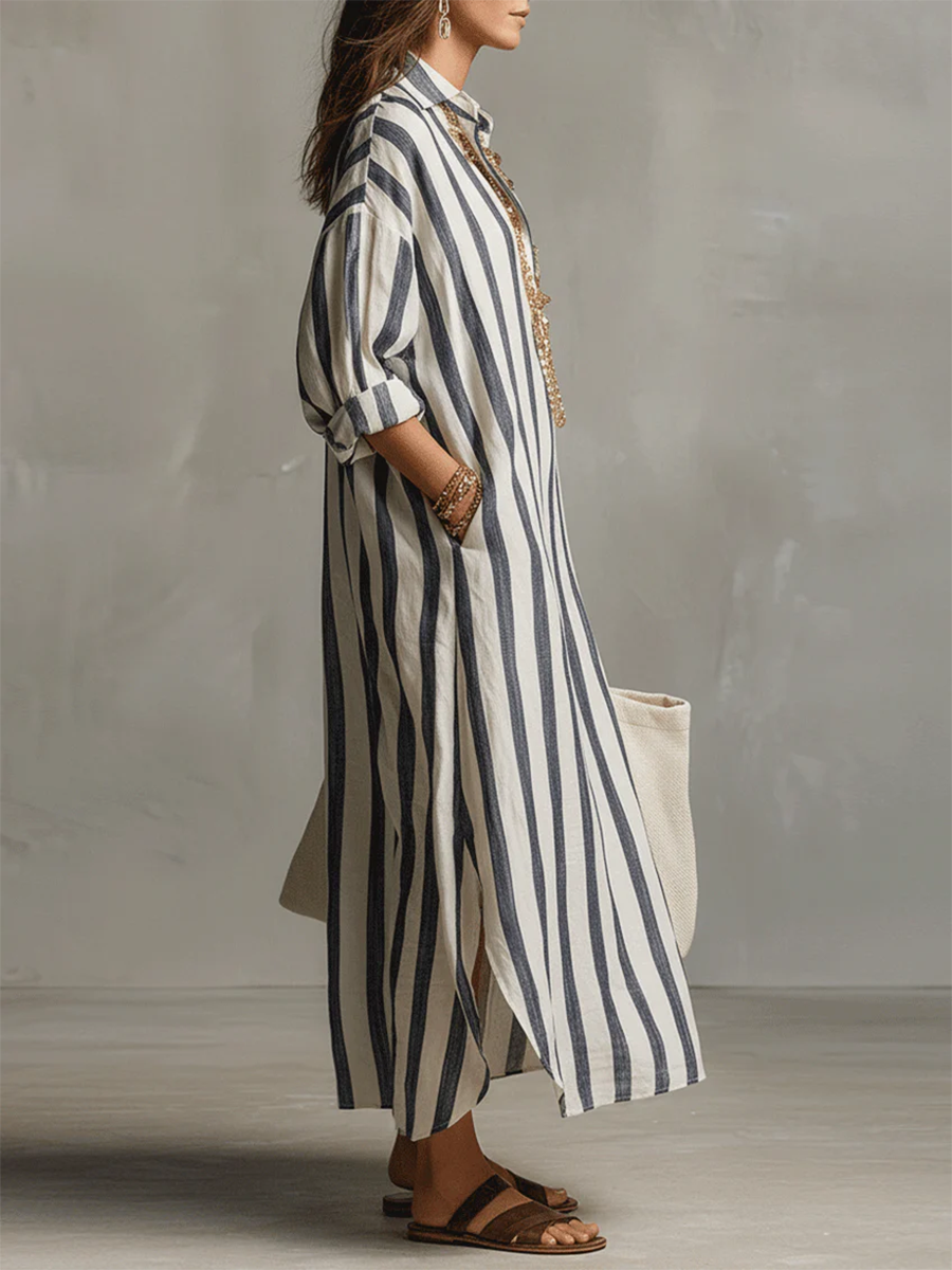 Liora™ | Women's Stripe Oversized Maxi Dress