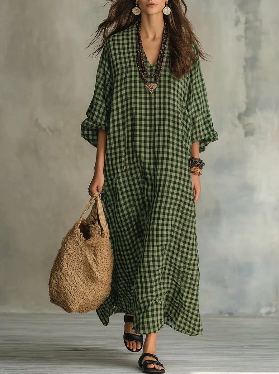 Mila™ | Women's Check Maxi Dress