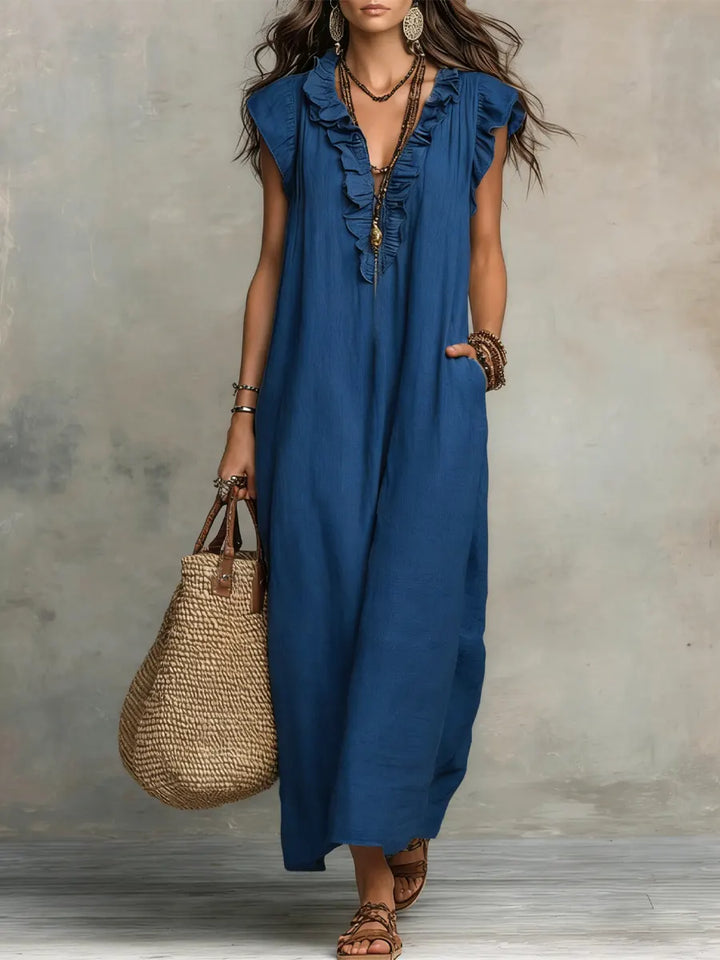 Sienna™ | Women's Boho Ruffle Maxi Dress