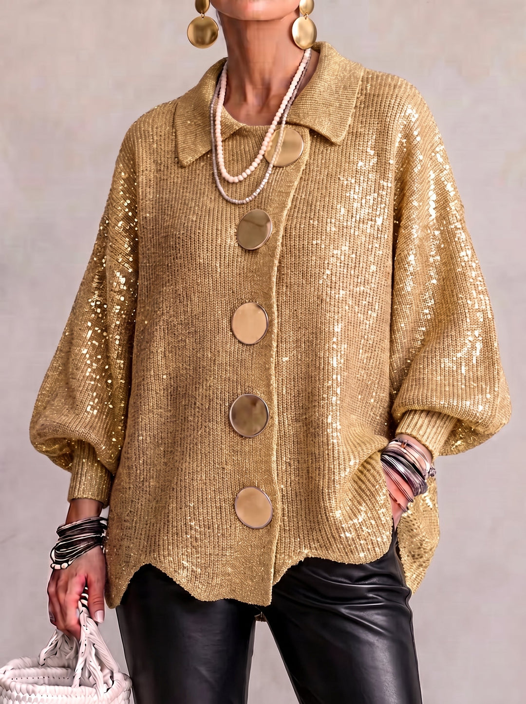 Ottiline™ | Oversized Collared Knit Cardigan