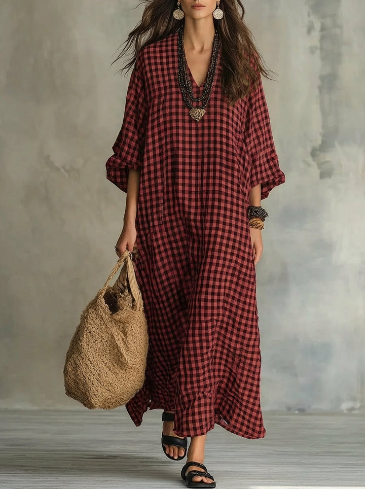 Mila™ | Women's Check Maxi Dress
