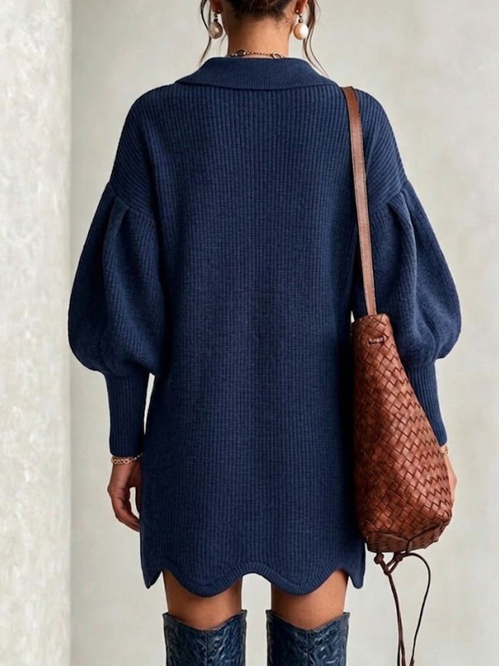 Belladine™ | Peter Pan Collar Knit Dress