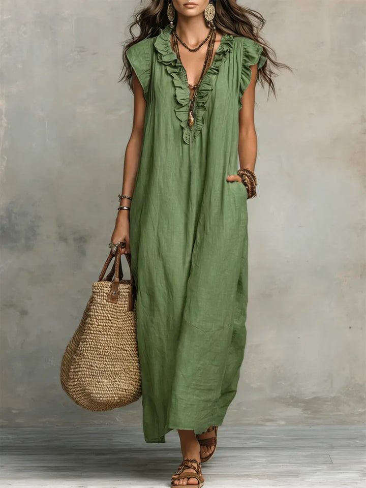 Sienna™ | Women's Boho Ruffle Maxi Dress