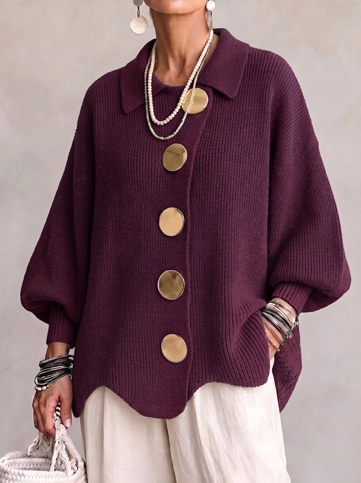 Quintessa™ | Oversized Collared Knit Cardigan