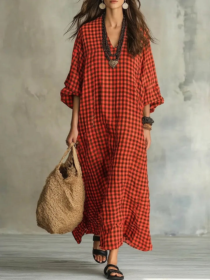 Mila™ | Women's Check Maxi Dress