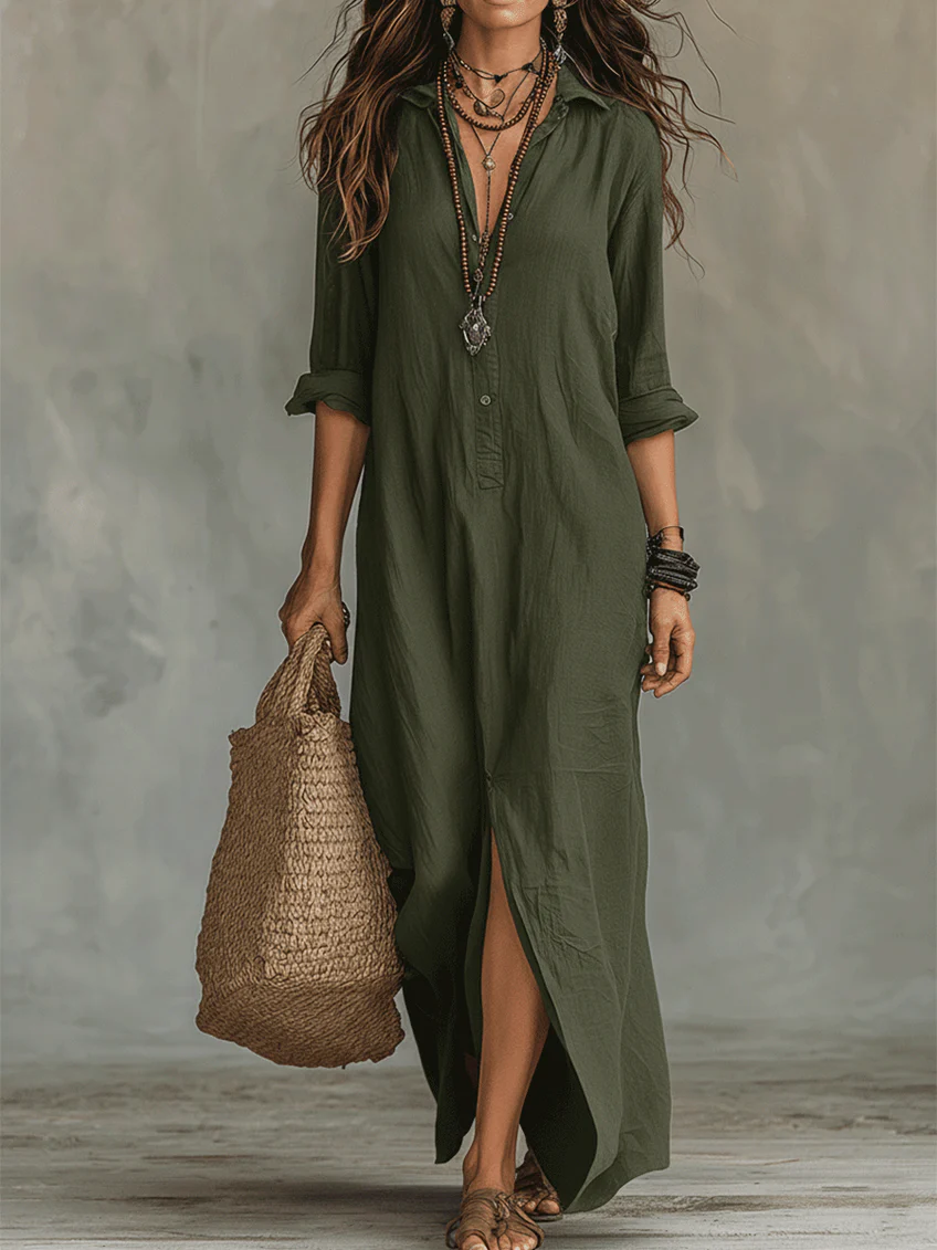 Nora™ | Women's Relaxed V-Neck Maxi Dress