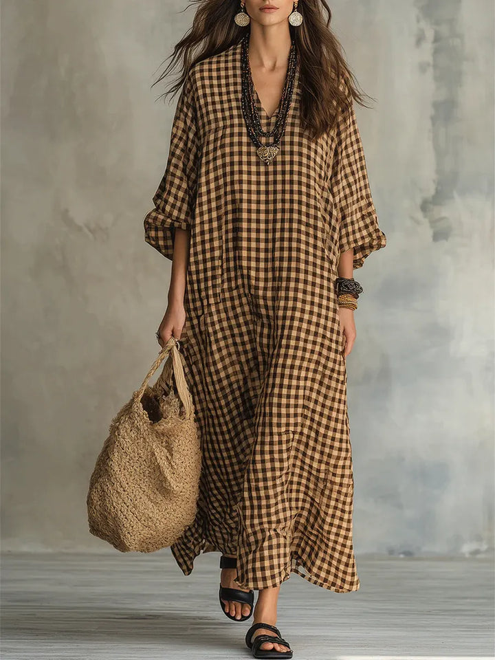 Mila™ | Women's Check Maxi Dress