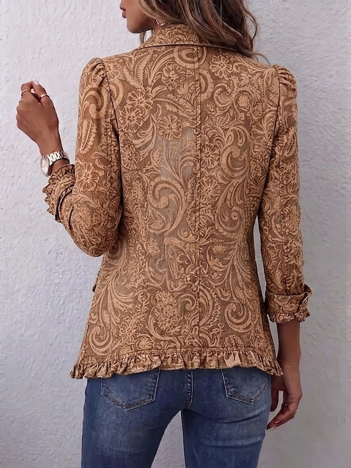 Vyclara™ | Women's Vintage Bohemian Floral Ruffle Jacket