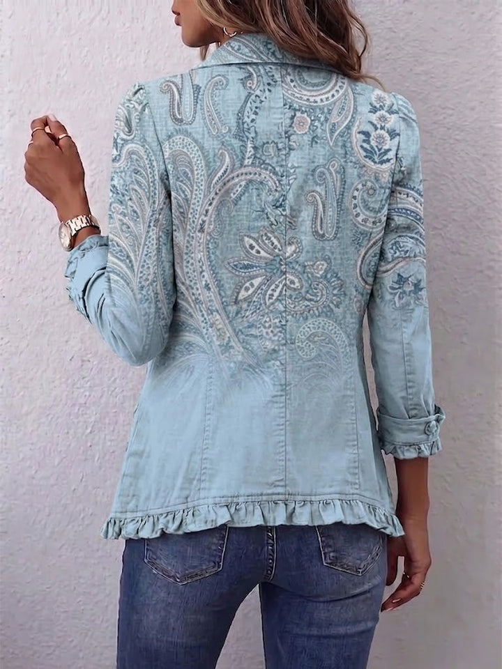 Estrella™ | Women's Vintage Paisley Ruffle Jacket