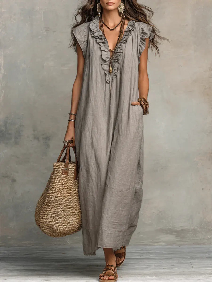Sienna™ | Women's Boho Ruffle Maxi Dress