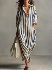 Liora™ | Women's Stripe Oversized Maxi Dress