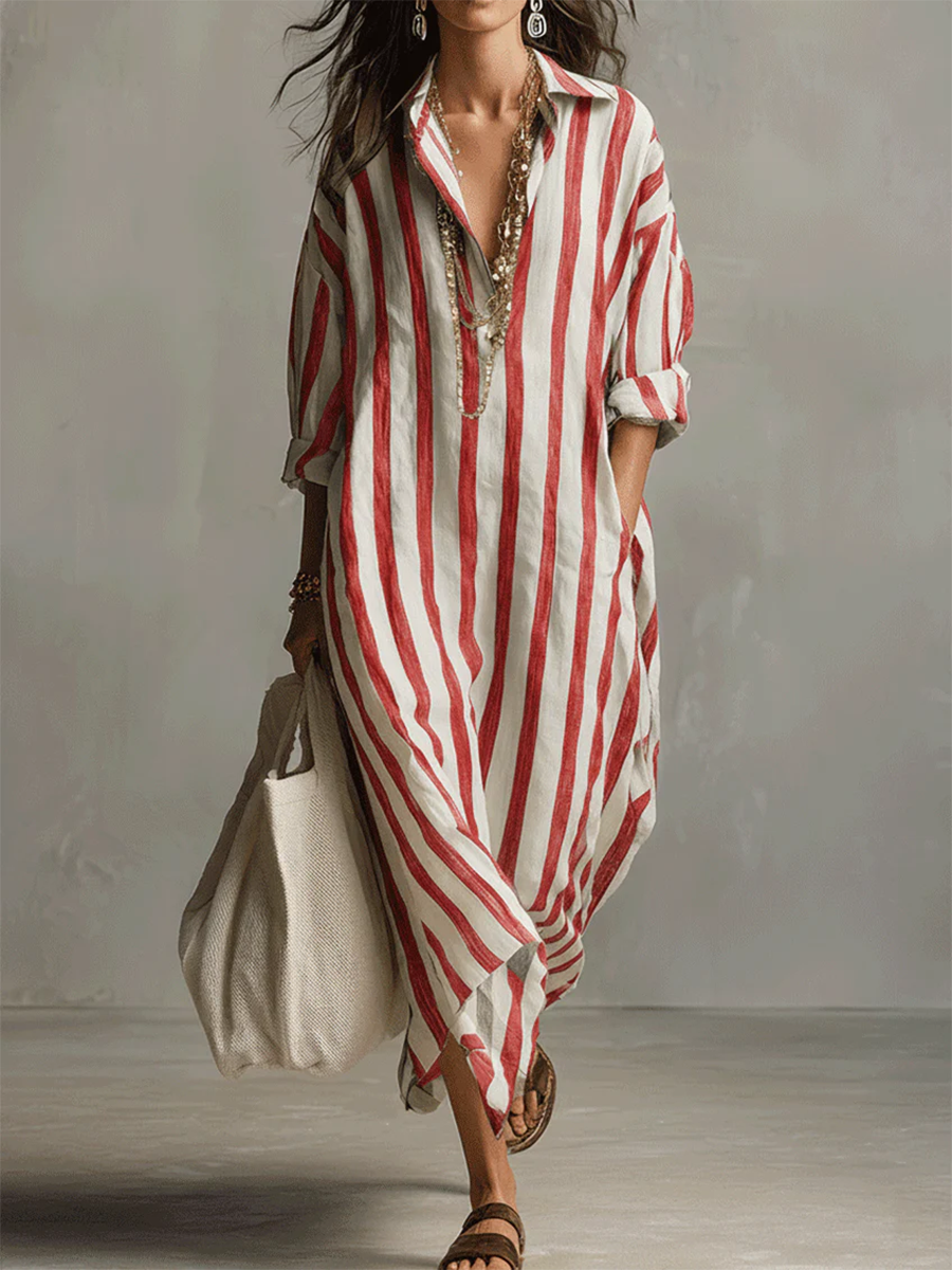 Liora™ | Women's Stripe Oversized Maxi Dress