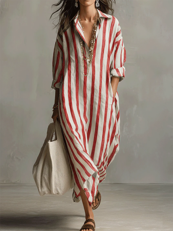 Liora™ | Women's Stripe Oversized Maxi Dress