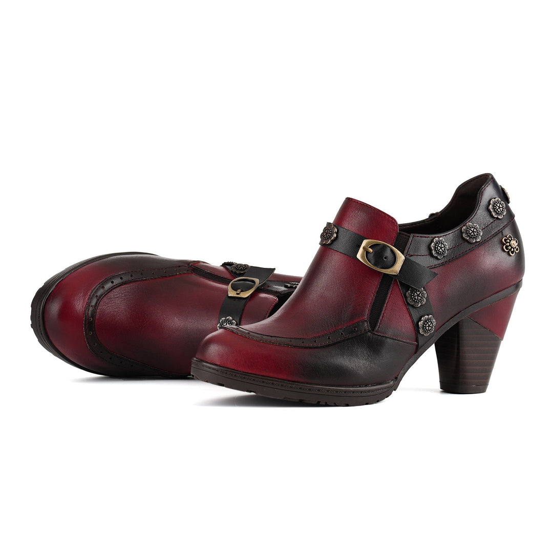 Jocette | Women's Vintage Floral Heeled Booties