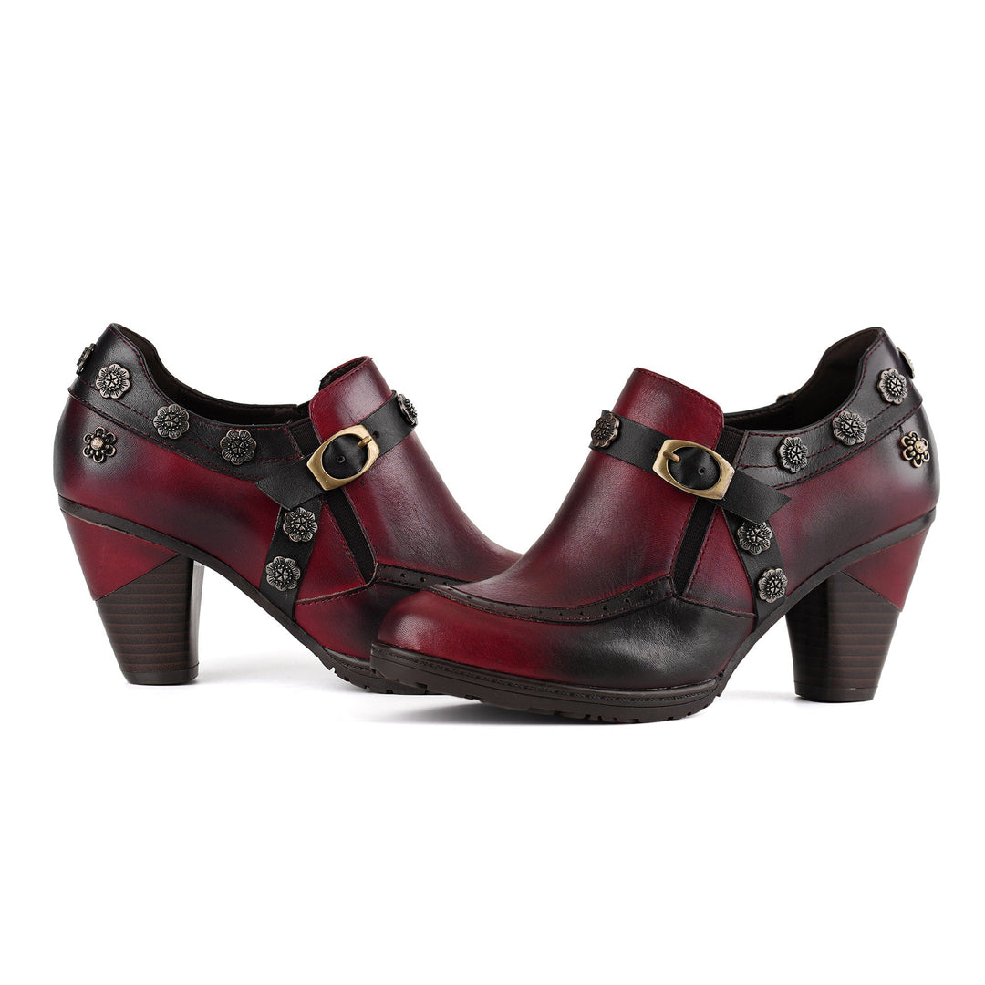 Jocette | Women's Vintage Floral Heeled Booties