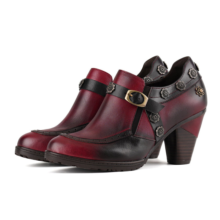 Jocette | Women's Vintage Floral Heeled Booties