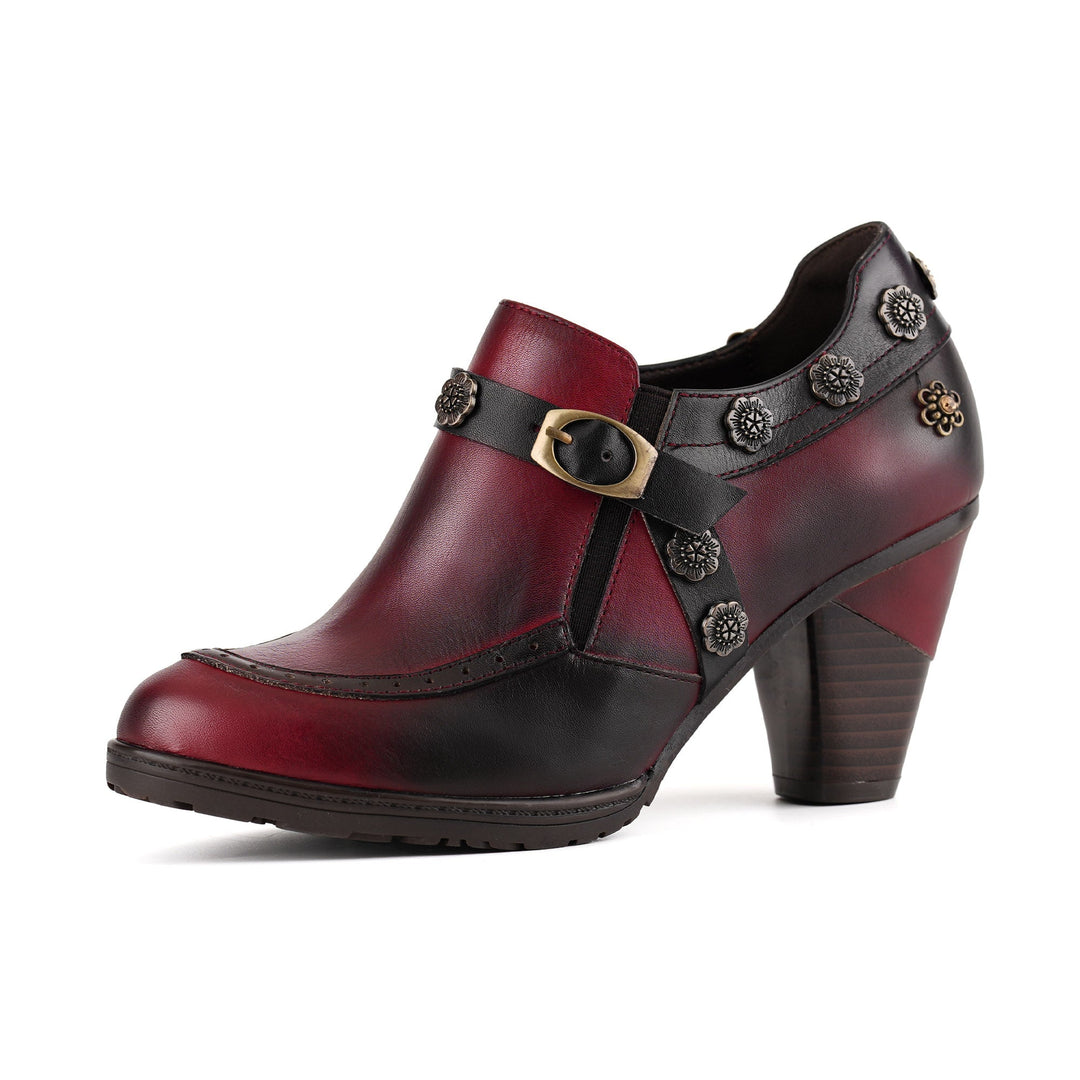 Jocette | Women's Vintage Floral Heeled Booties