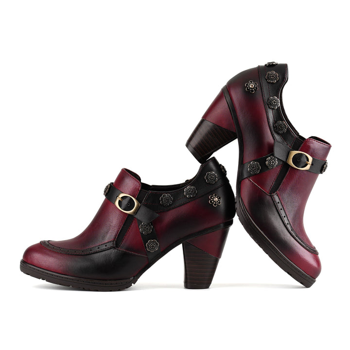 Jocette | Women's Vintage Floral Heeled Booties
