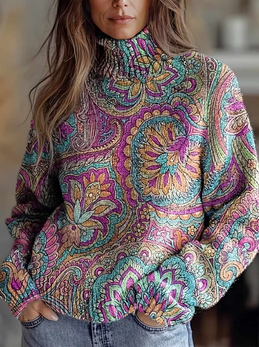 Marchetta | Jewel Paisley Turtleneck