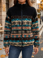 Ravella™ | Striped Aztec Sherpa Jacket