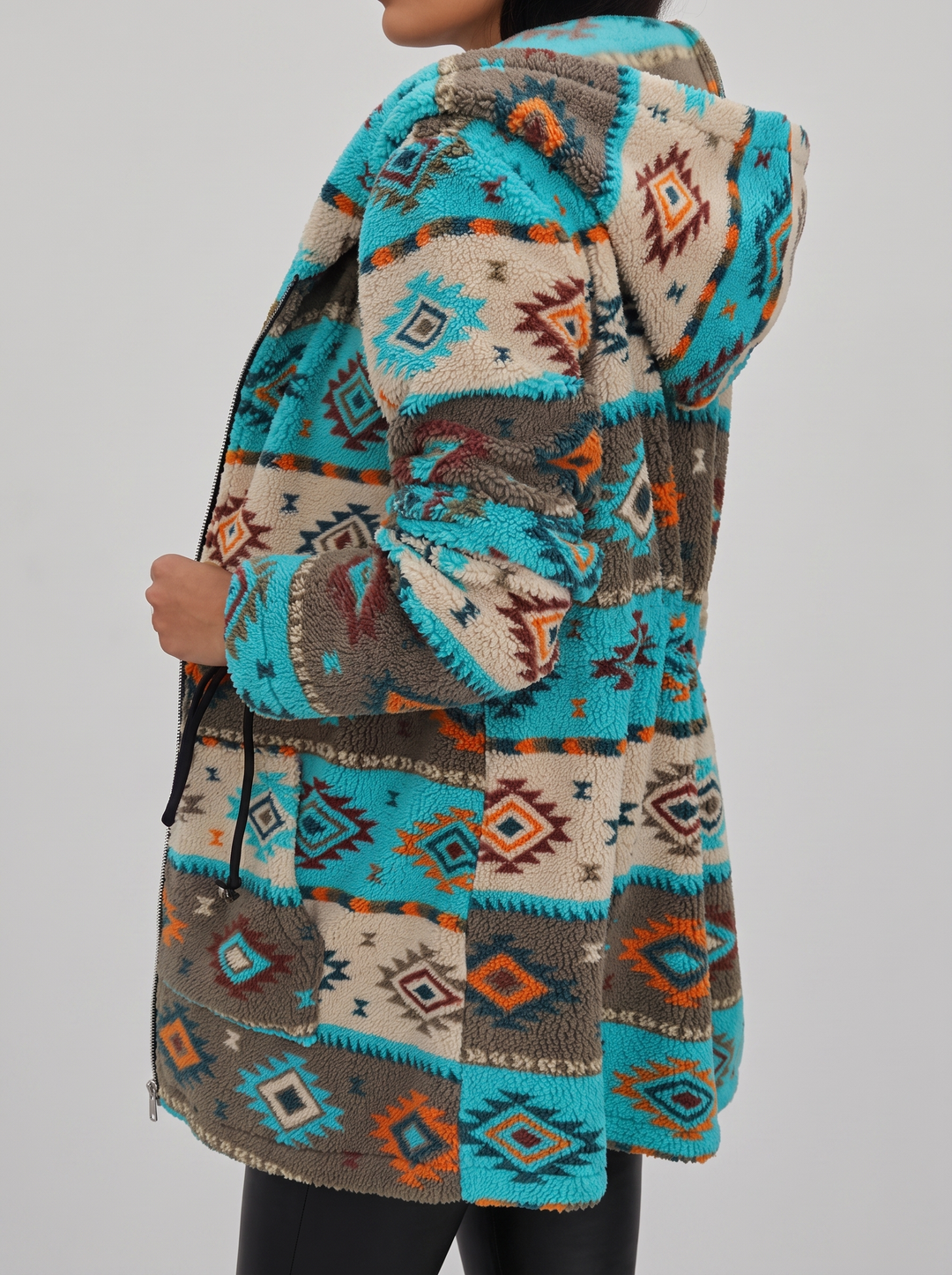 Winterbourne™ | Hooded Aztec Sherpa Coat