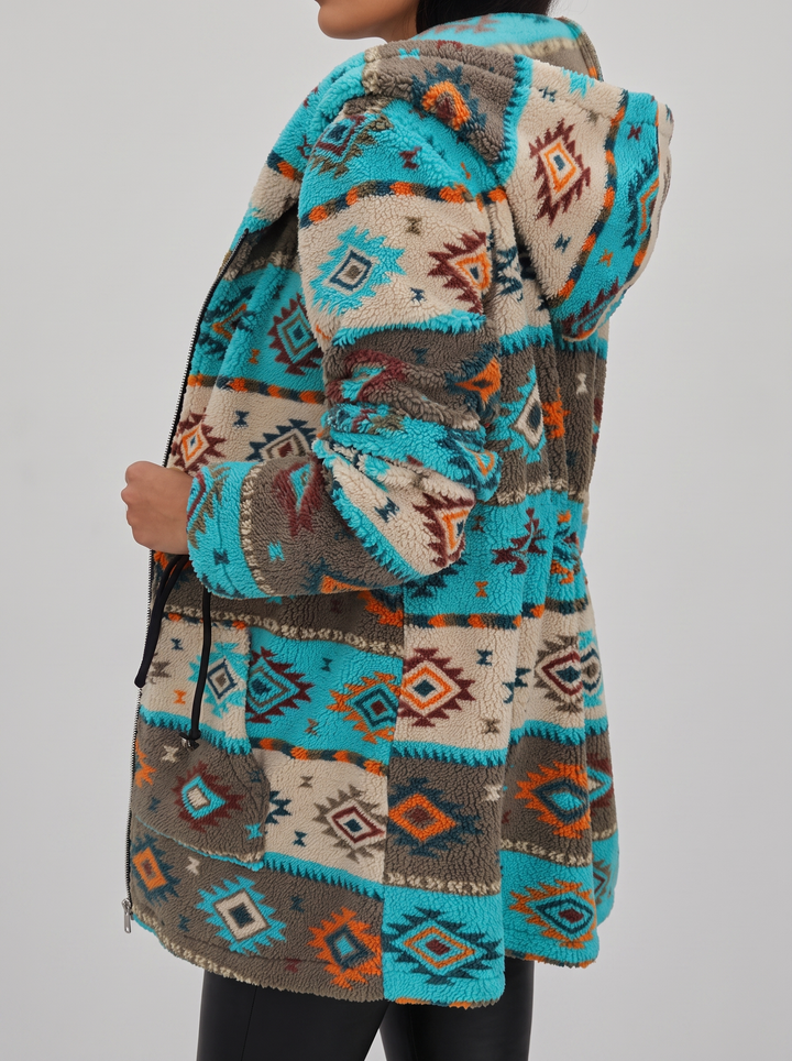 Winterbourne™ | Hooded Aztec Sherpa Coat