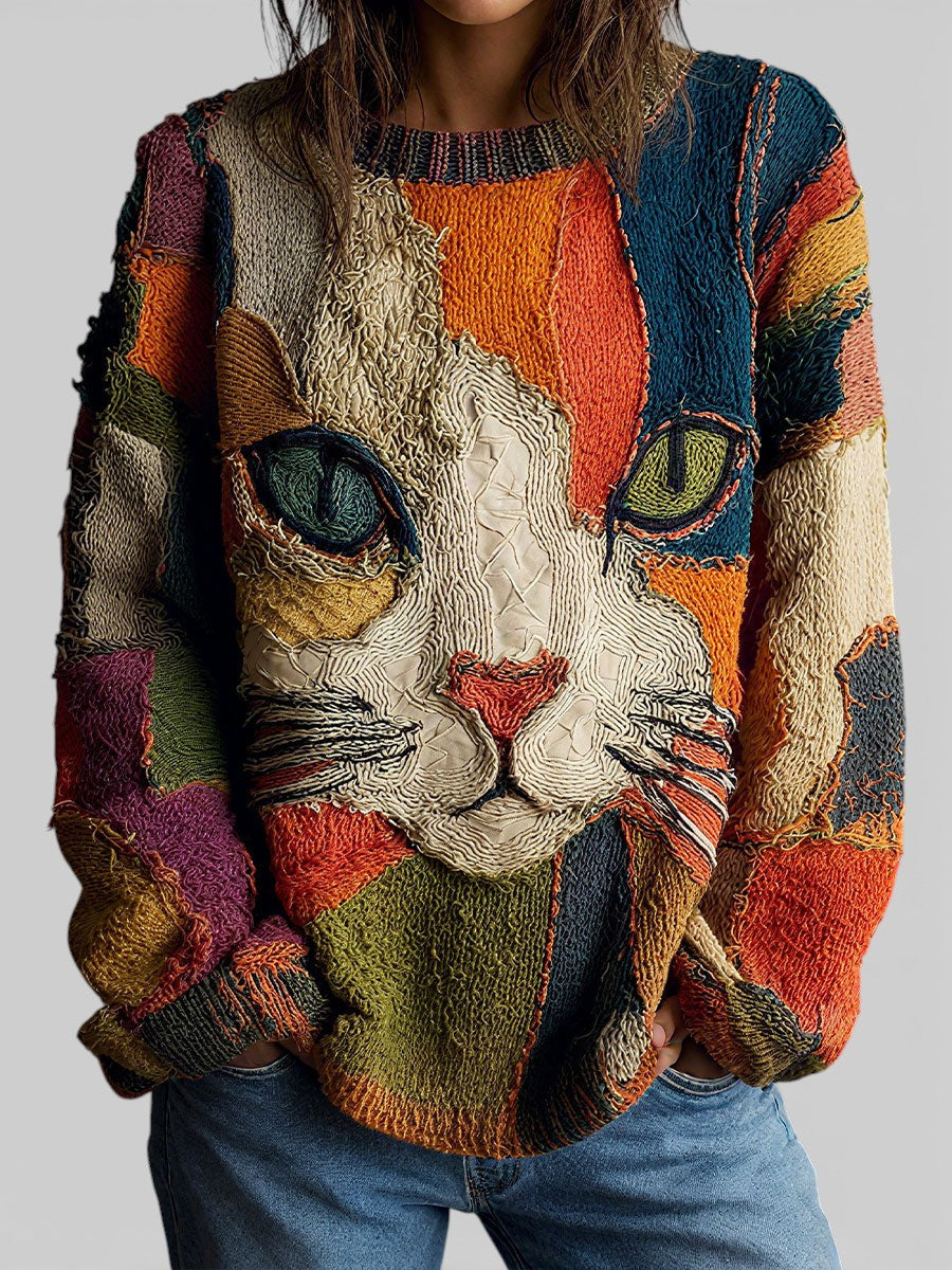 Zaira™ | Women's Artistic Cat Statement Top