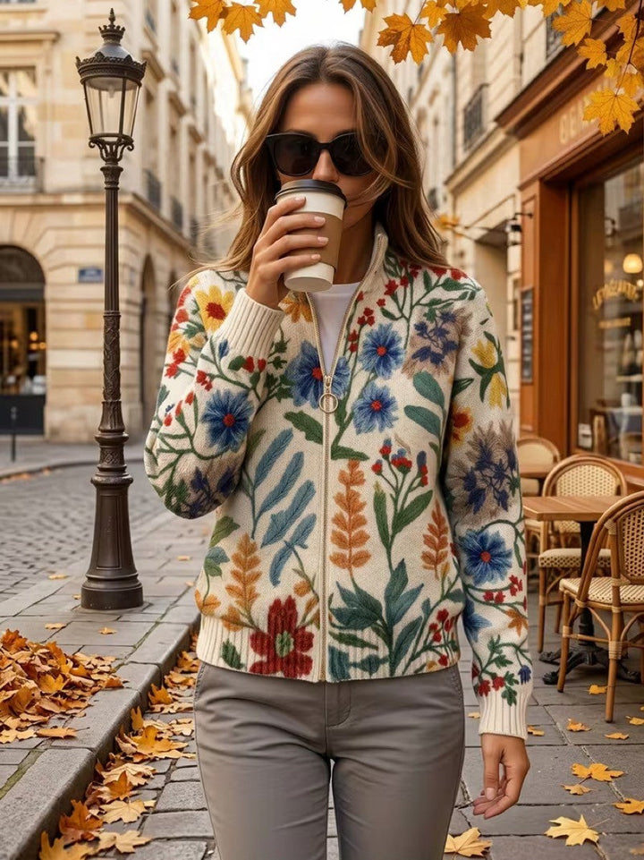 Tabitha™ | Botanical Garden Floral Zip Cardigan