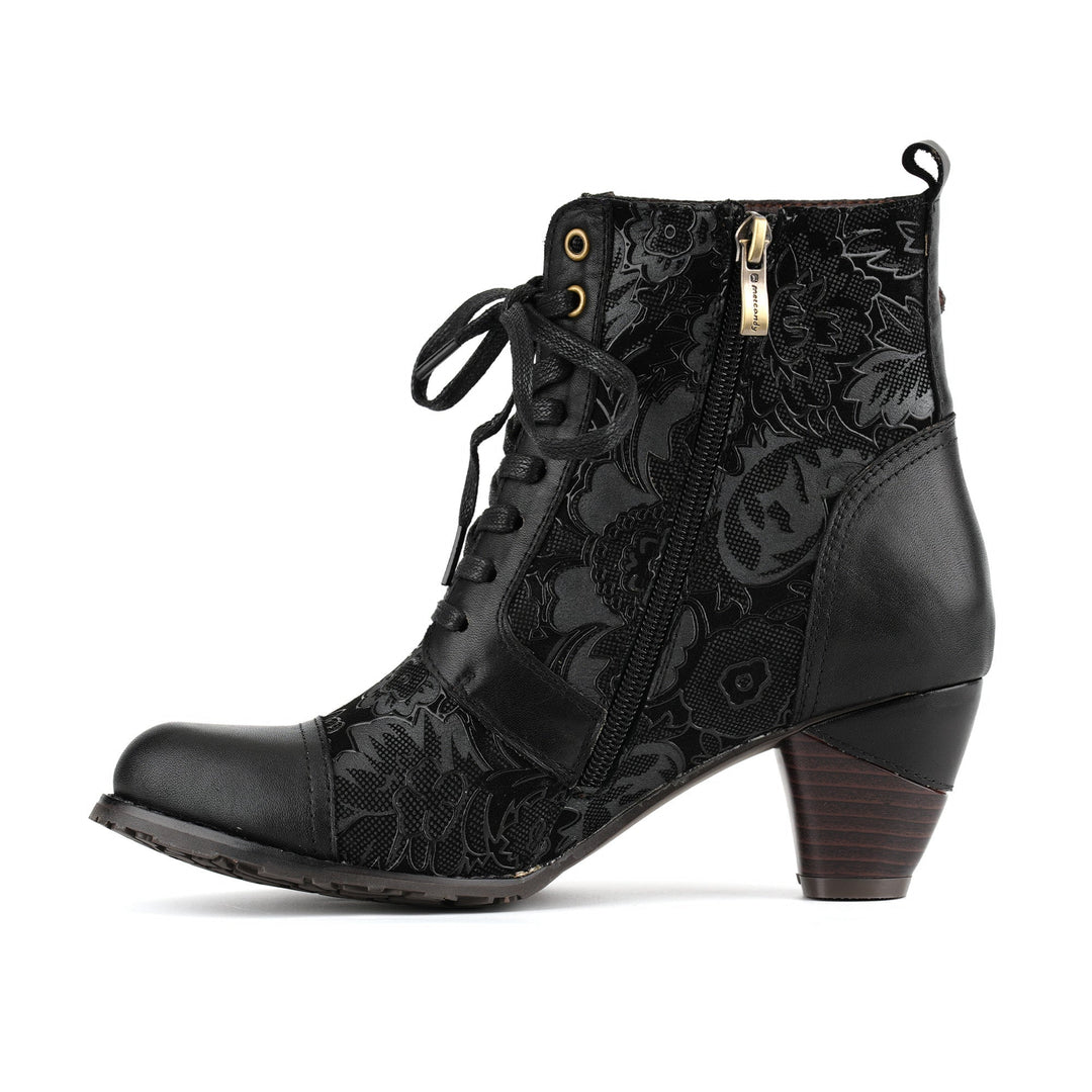 Bellancourt | Women's Floral Lace-Up Ankle Boots
