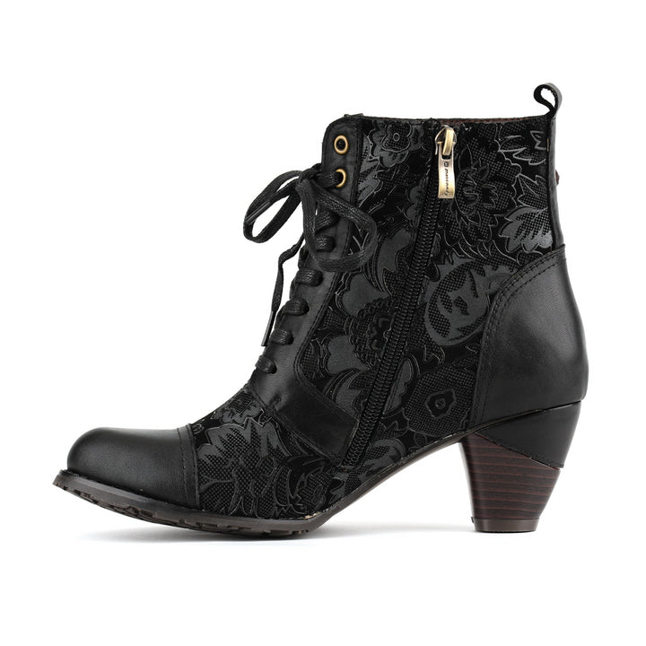Bellancourt | Women's Floral Lace-Up Ankle Boots