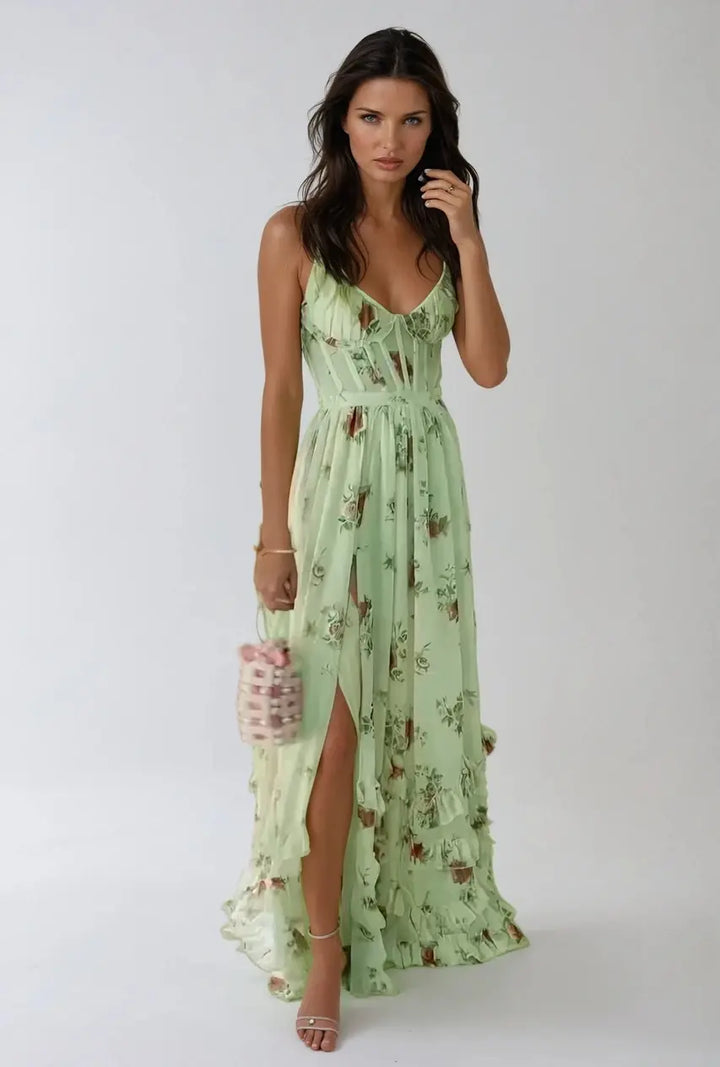Violetta™ | Women's Ruffle V-Neck Maxi Dress