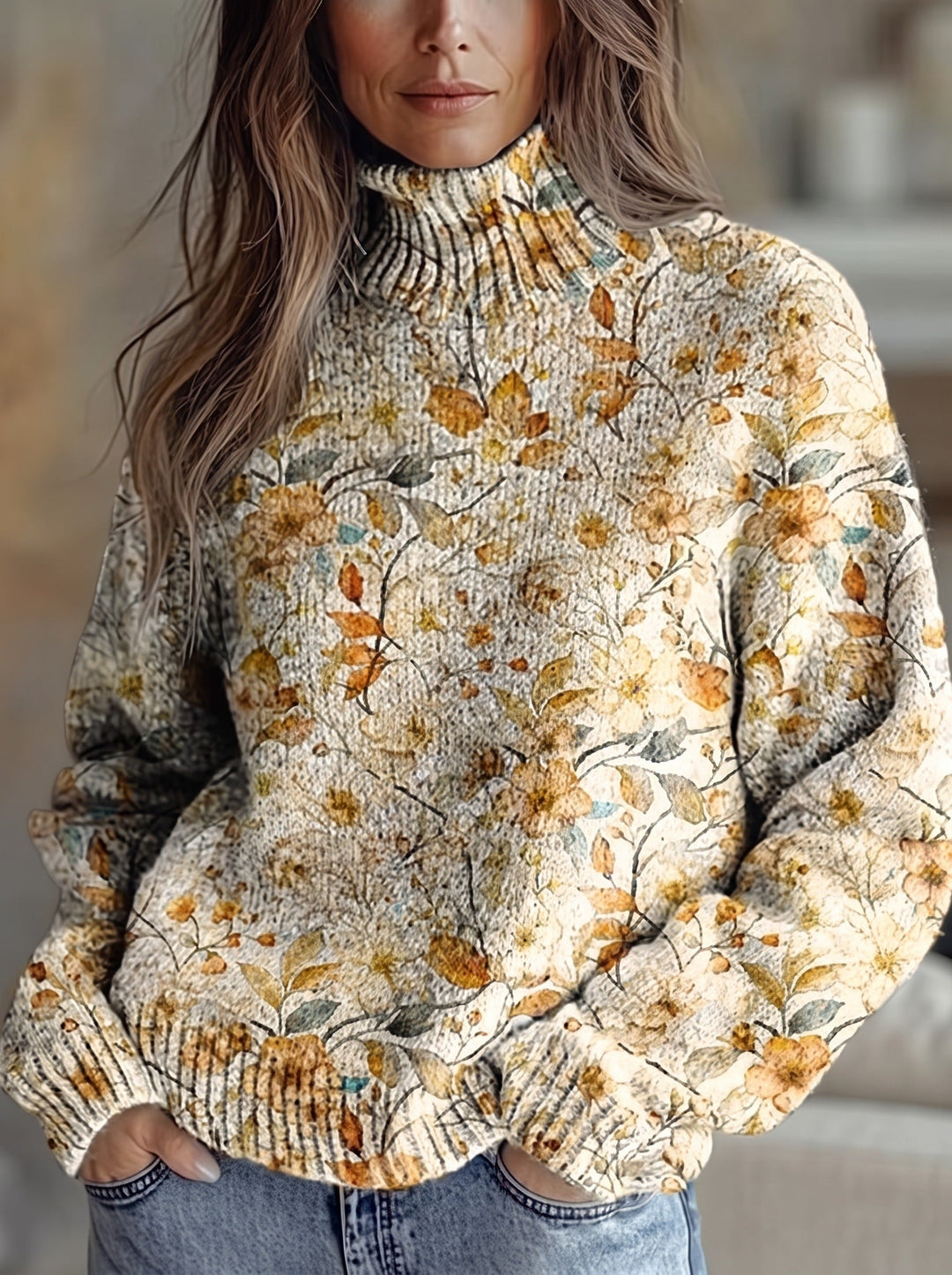 Wrenna | Autumn Meadow Turtleneck