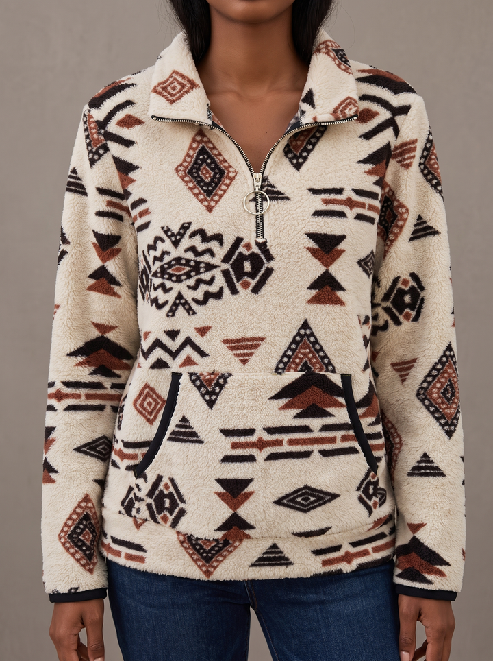 Wynora™ | Aztec Half-Zip Sherpa Pullover